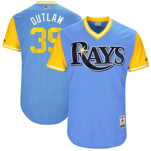 Rays #39 Kevin Kiermaier Light Blue "Outlaw" Players Weekend Authentic Stitched MLB Jersey