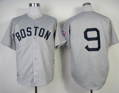 Mitchell And Ness 1939 Red Sox #9 Ted Williams Grey Throwback Stitched MLB Jersey