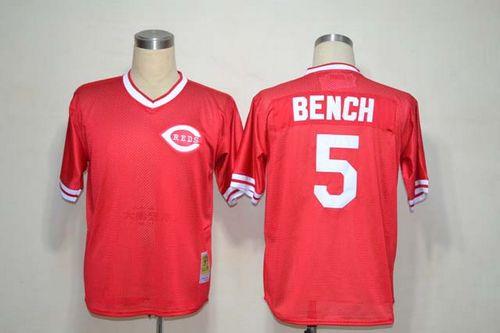 Mitchell And Ness 1983 Reds #5 Johnny Bench Red Throwback Stitched MLB Jersey