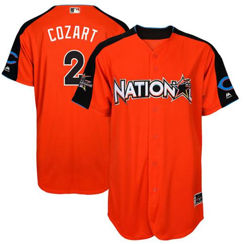 Reds #2 Zack Cozart Orange 2017 All-Star National League Stitched MLB Jersey