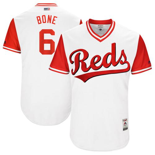 Reds #6 Billy Hamilton White "Bone" Players Weekend Authentic Stitched MLB Jersey