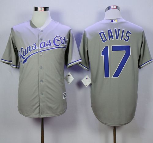 Royals #17 Wade Davis Grey New Cool Base Stitched MLB Jersey