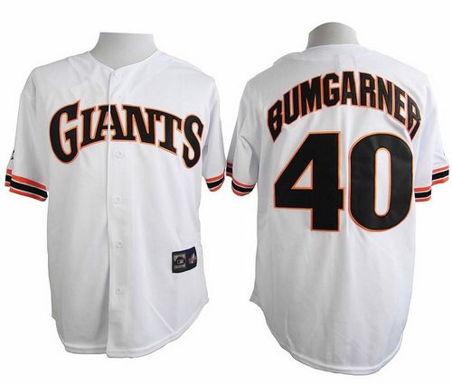 Giants #40 Madison Bumgarner White 1989 Turn Back The Clock Stitched MLB Jersey