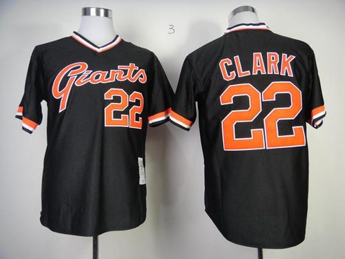 Mitchell And Ness Giants #22 Will Clark Black Stitched MLB Throwback Jersey