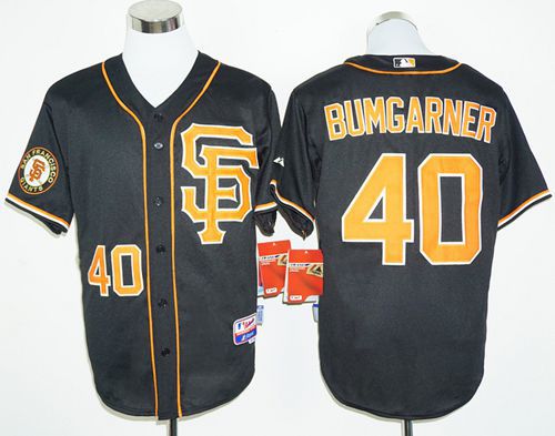 Giants #40 Madison Bumgarner Black 2016 Cool Base Stitched MLB Jersey