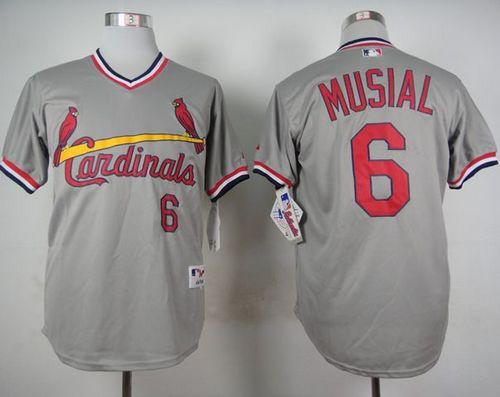 Cardinals #6 Stan Musial Grey 1978 Turn Back The Clock Stitched MLB Jersey