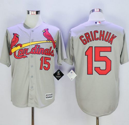 Cardinals #15 Randal Grichuk Grey New Cool Base Stitched MLB Jersey