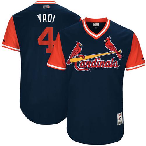 Cardinals #4 Yadier Molina Navy "Yadi" Players Weekend Authentic Stitched MLB Jersey