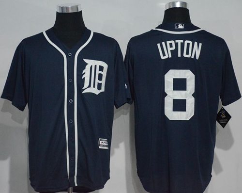 Tigers #8 Justin Upton Navy Blue New Cool Base Stitched MLB Jersey