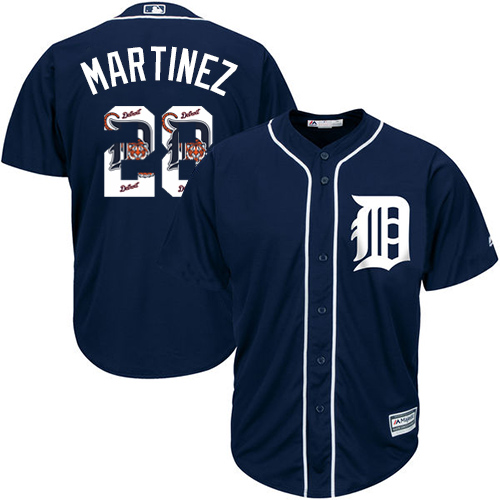 Tigers #28 J. D. Martinez Navy Blue Team Logo Fashion Stitched MLB Jersey