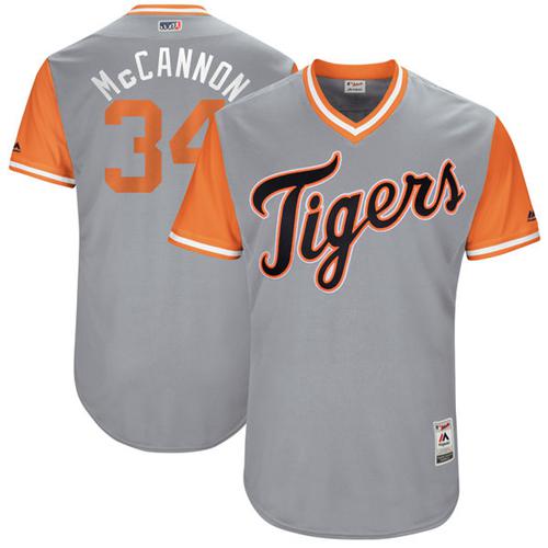 Tigers #34 James McCann Gray "McCannon" Players Weekend Authentic Stitched MLB Jersey