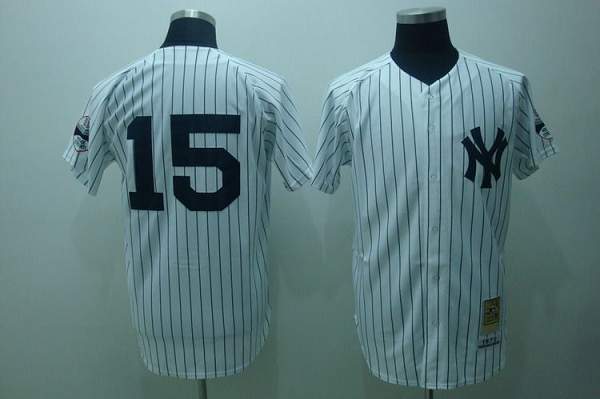 Mitchell and Ness Yankees #15 Thurman Munson Stitched White Throwback MLB Jersey