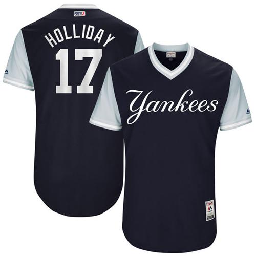 Yankees #17 Matt Holliday Navy "Holliday" Players Weekend Authentic Stitched MLB Jersey