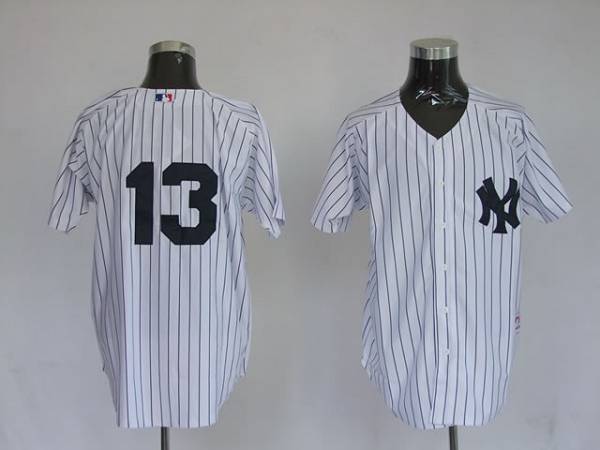 Yankees #13 Alex Rodriguez Stitched White MLB Jersey