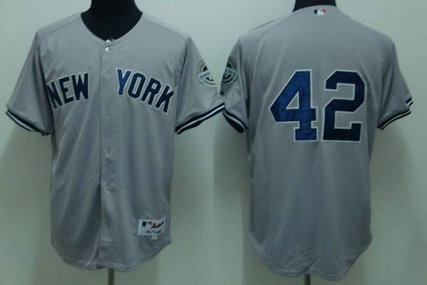 Yankees #42 Mariano Rivera Stitched Grey MLB Jersey