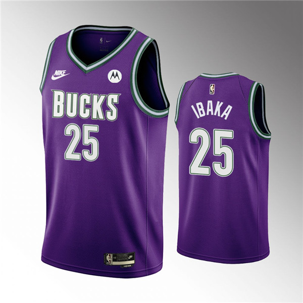 Milwaukee Bucks #25 Serge Ibaka 2022-23 Purple Classic Edition Swingman Stitched Basketball Jersey