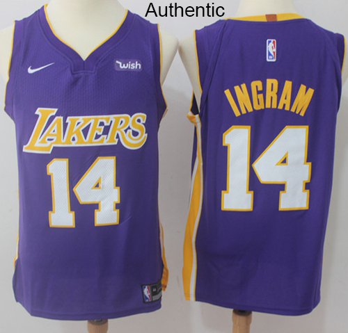 Nike Lakers #14 Brandon Ingram Purple NBA Authentic Statement Edition Jersey