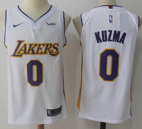 Nike Lakers #0 Kyle Kuzma White NBA Swingman Association Edition Jersey