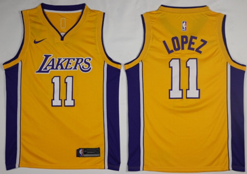 Nike Lakers #11 Brook Lopez Gold NBA Swingman Icon Edition Jersey