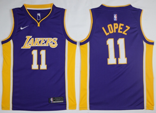 Nike Lakers #11 Brook Lopez Purple NBA Swingman Statement Edition Jersey