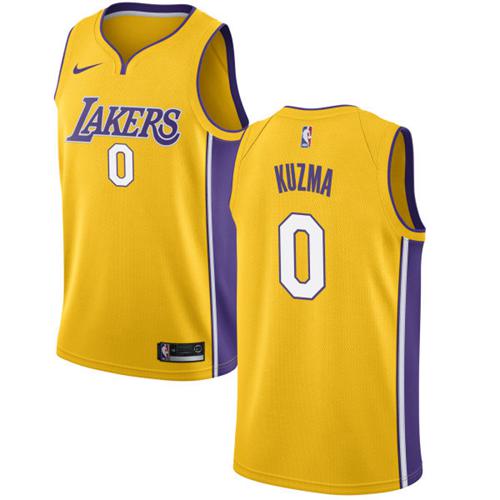 Nike Lakers #0 Kyle Kuzma Gold NBA Swingman Icon Edition Jersey