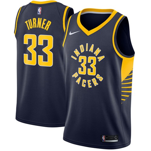 Nike Pacers #33 Myles Turner Navy Blue NBA Swingman Icon Edition Jersey