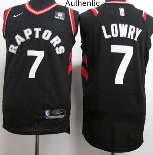 Nike Raptors #7 Kyle Lowry Black NBA Authentic Statement Edition Jersey