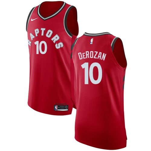 Nike Raptors #10 DeMar DeRozan Red NBA Authentic Icon Edition Jersey