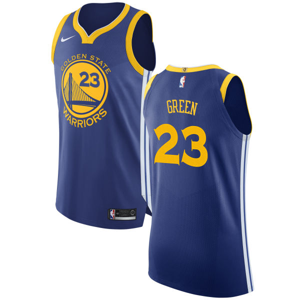 Nike Warriors #23 Draymond Green Blue NBA Authentic Icon Edition Jersey