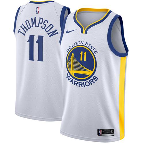 Nike Warriors #11 Klay Thompson White NBA Swingman Association Edition Jersey