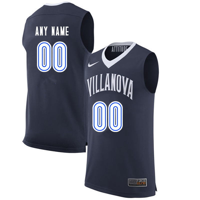 Customs Men Willanova Wildcats College Basketball Jerseys-Navy