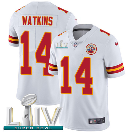 2020 Kansas City Chiefs #14 Sammy Watkins White Super Bowl LIV 2020 Youth Stitched NFL Vapor Untouch