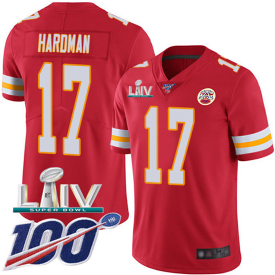 2020 Kansas City Chiefs #17 Mecole Hardman Red Super Bowl LIV 2020 Team Color Youth Stitched NFL 100