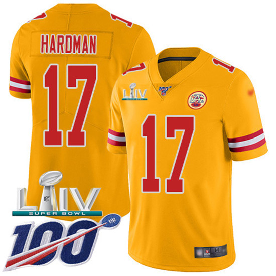 2020 Kansas City Chiefs #17 Mecole Hardman Gold Super Bowl LIV 2020 Youth Stitched NFL Limited Inver