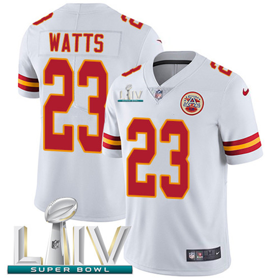 2020 Kansas City Chiefs #23 Armani Watts White Super Bowl LIV 2020 Youth Stitched NFL Vapor Untoucha