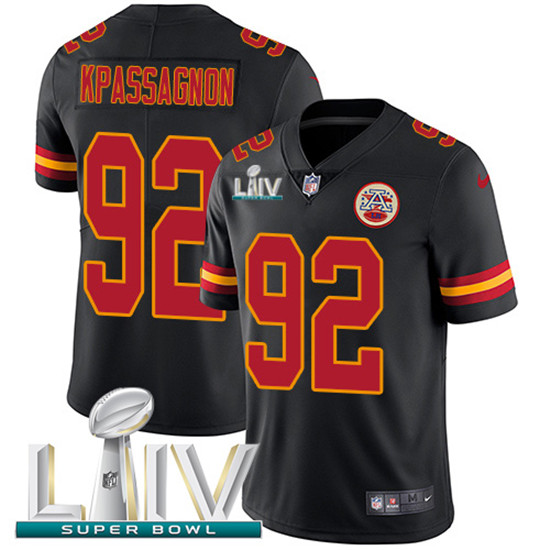 2020 Kansas City Chiefs #92 Tanoh Kpassagnon Black Super Bowl LIV 2020 Youth Stitched NFL Limited Ru