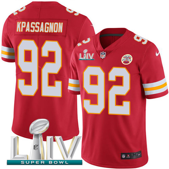 2020 Kansas City Chiefs #92 Tanoh Kpassagnon Red Super Bowl LIV 2020 Team Color Youth Stitched NFL V