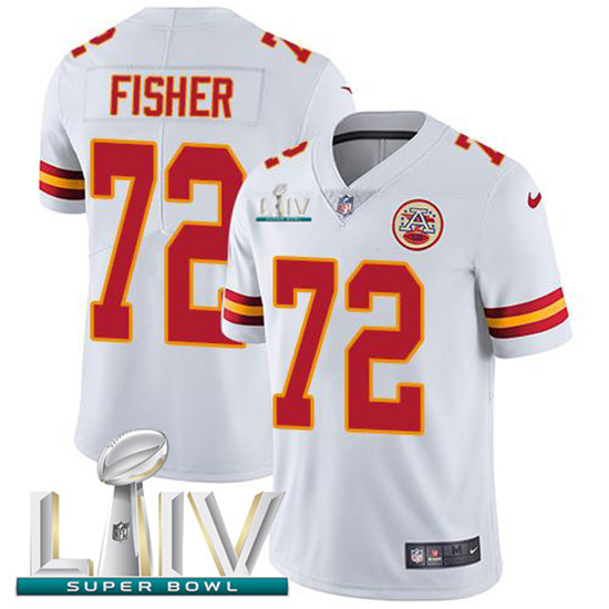 2020 Kansas City Chiefs #72 Eric Fisher White Super Bowl LIV 2020 Youth Stitched NFL Vapor Untouchab