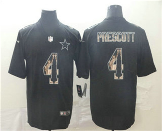 2020 Dallas Cowboys #4 Dak Prescott 2019 Black Statue Of Liberty Stitched NFL Limited Jersey