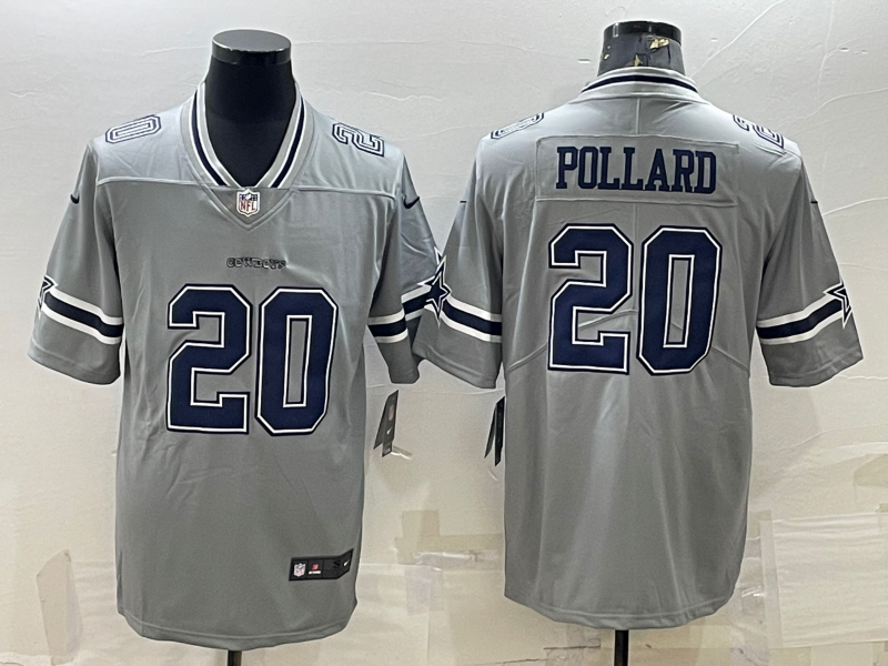 Dallas Cowboys #20 Tony Pollard Gray Vapor Untouchable Limited Stitched Jersey