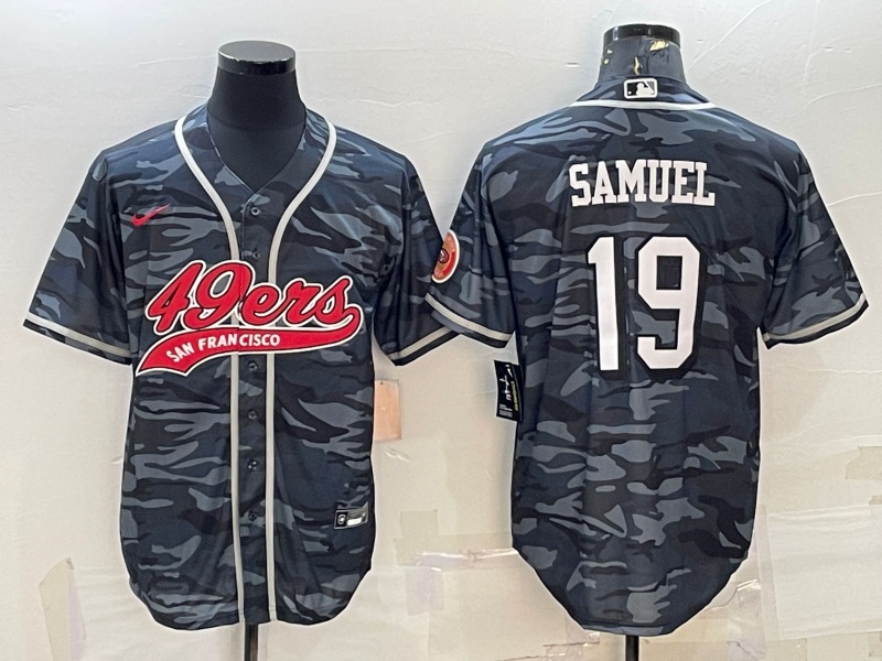 San Francisco 49ers #19 Deebo Samuel Grey Camo With Patch Cool Base Stitched Baseball Jersey