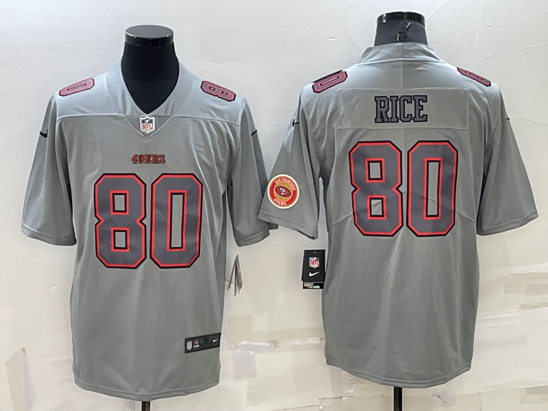 San Francisco 49ers #80 Jerry Rice LOGO Grey Atmosphere Fashion 2022 Vapor Untouchable Stitched Limi