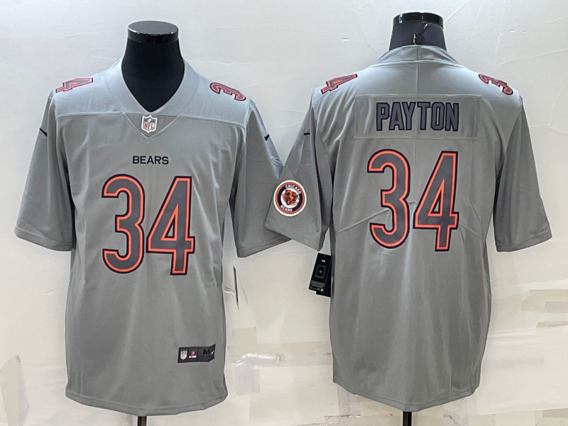 Chicago Bears #34 Walter Payton LOGO Grey Atmosphere Fashion 2022 Vapor Untouchable Stitched Limited