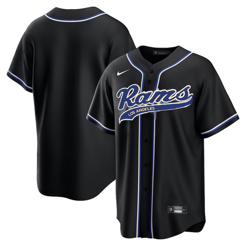 Los Angeles Rams Blank Black Stitched MLB Cool Base Baseball Jersey