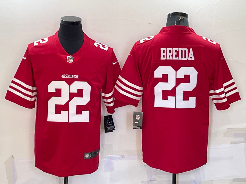 San Francisco 49ers #22 Matt Breida 2022 New Red Vapor Untouchable Stitched Jersey