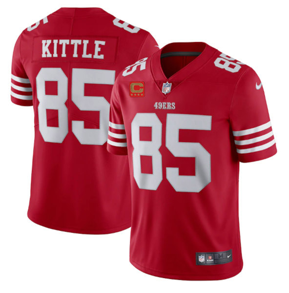 San Francisco 49ers 2022 #85 George Kittle Red New Scarlet With 4-star C Patch Vapor Untouchable Lim
