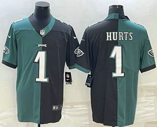 Philadelphia Eagles #1 Jalen Hurts Green Black Two Tone Vapor Untouchable Stitched Limited Jersey