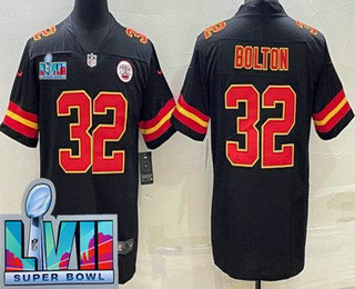 Kansas City Chiefs #32 Nick Bolton Limited Black Super Bowl LVII Vapor Jersey