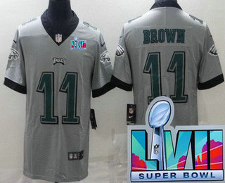 Philadelphia Eagles #11 AJ Brown Limited Gray Inverted Super Bowl LVII Vapor Jersey