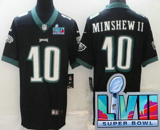 Philadelphia Eagles #10 Gardner Minshew II Limited Black Super Bowl LVII Vapor Jersey